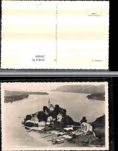 299808,Maria Wörth am Wörthersee Totale m. Hotel Post Fliegeraufnahme 1944