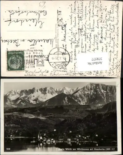 378577,Maria Wörth am Wörthersee Totale m. Koschutta Bergkulisse pub Franz Schilcher 1838