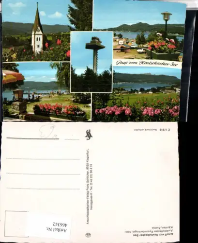 466342,Keutschachersee b. Keutschach Kirche Strandbad Mehrbildkarte