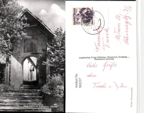 503237,Maria Wörth am Wörthersee Kirche Tor Stiege pub F. Schilcher 405
