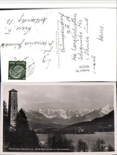 503254,Wörthersee Schrottturm m. Loretto Bergkulisse pub F. Schilcher 986