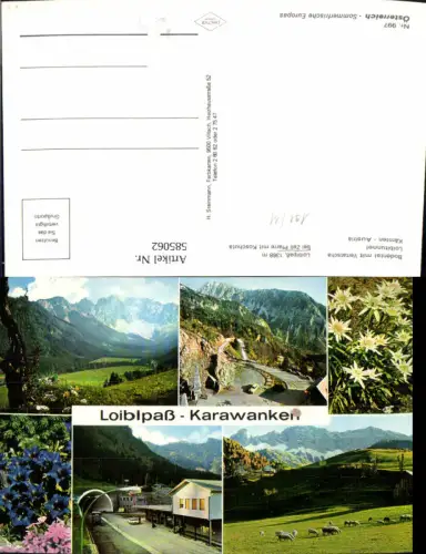 585062,Mehrbild Ak Loiblpass b. Zell Pfarre m. Koschuta Bodental m. Vertatscha