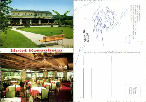 633595,Mehrbild Ak Krumpendorf a. Wörthersee Hotel Rosenheim