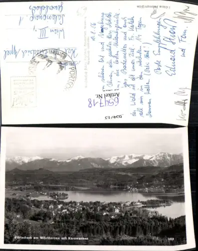 654718,Foto Ak Pörtschach a. Wörthersee mit Karawanken