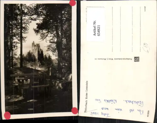 654921,Foto Ak Pörtschach am Wörther See Ruine Leonstein