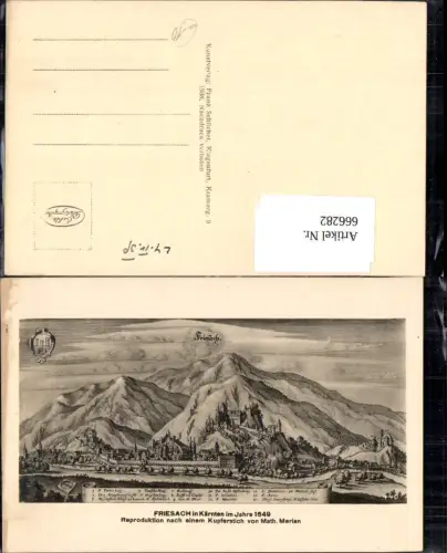 666282,Friesach nach altem Stich Merian Math. 1649