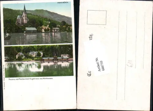 666710,seltene Lithographie Maria Wörth am Wörthersee Restaurant Kugelmann