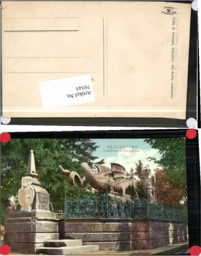 79345,Klagenfurt Lindwurm Denkmal 1910