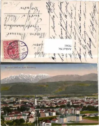 79361,Klagenfurt vom Kreuzbergl COLOR 1920 pub Stengel Co