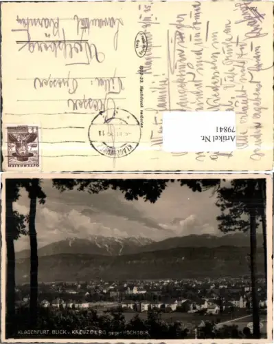 79841,Klagenfurt Blick vom Kreuzberg 1932