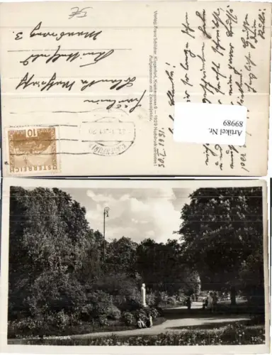 89989,Klagenfurt Schillerpark m. Leuten 1929