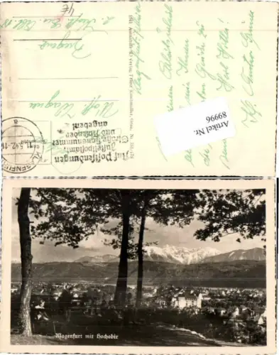 89996,Klagenfurt vom Hochobir im Wald 1942 Feldpost
