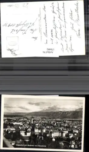 170492,Klagenfurt m. Hochobir vom Kreuzbergl Totale pub Schilcher 1940