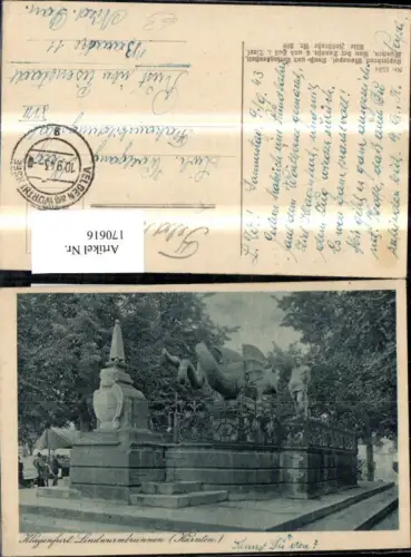 170616,Klagenfurt Lindwurmbrunnen Lindwurm Brunnen 1943