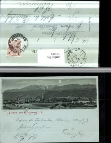 303869,Mond Litho Gruß aus Klagenfurt Teilansicht