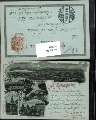 415808,Mond Litho Gruß aus Klagenfurt Totale Schweizerhaus Mehrbildkarte pub Ottmar Zieher