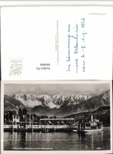 484004,Klagenfurt am Wörthersee Dampfer Bergkulisse pub Franz Schilcher 1874