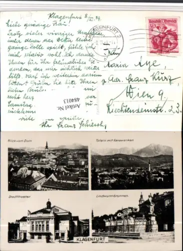 484013,Klagenfurt am Wörthersee Totale Lindwurm Theater Mehrbildkarte