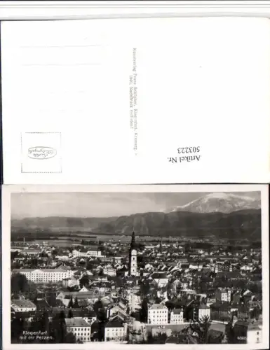 503223,Klagenfurt am Wörthersee Teilansicht m. Petzen pub F. Schilcher 4060