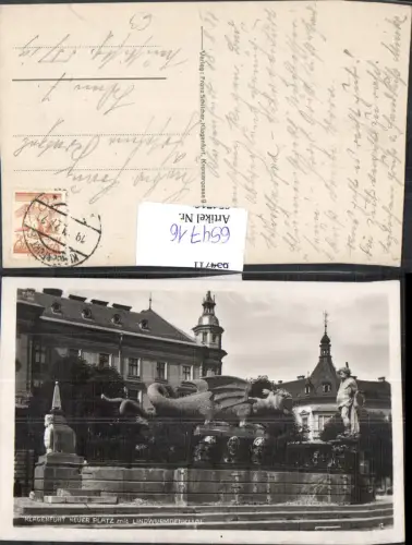 654716,Klagenfurt Neuer Platz m. Lindwurmdenkmal Lindwurm