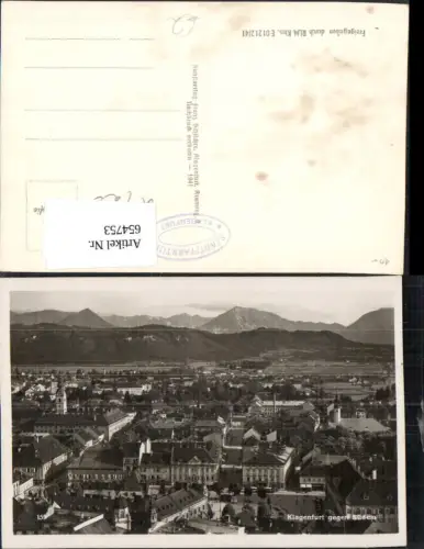 654753,Foto Ak Klagenfurt geg. Süden