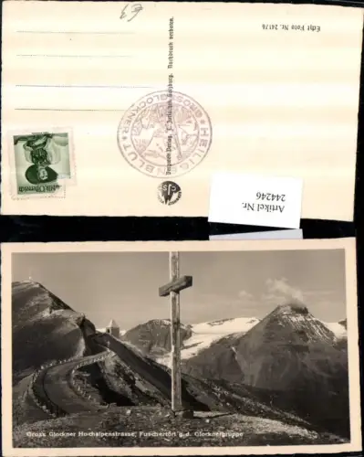 244246,Großglockner Hochalpenstraße Fuschertörl geg. d. Glocknergruppe Kreuz