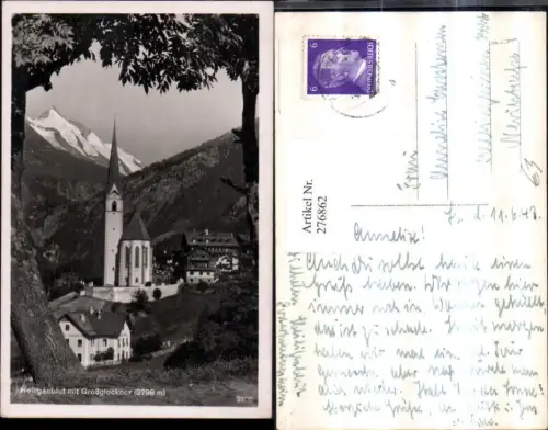 276862,Heiligenblut Kirche Schule m. Großglockner Bergkulisse