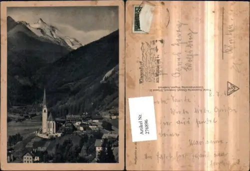 276896,Heiligenblut Totale Kirche m. Großglockner Bergkulisse