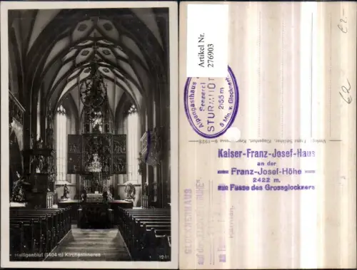 276903,Heiligenblut Kirche Innenansicht Altar Kanzel