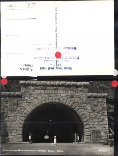 276910,Großglockner-Hochalpenstraße Hochtor Tunnel Straßenansicht