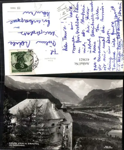 415621,Schloss Stein im Drautal b. Dellach m. Hochstadel Bergkulisse