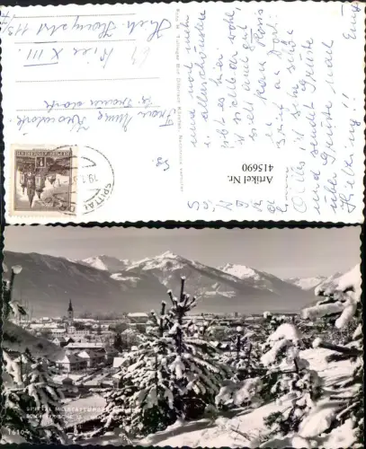 415690,Spittal am Millstättersee Teilansicht Bergkulisse Winterbild