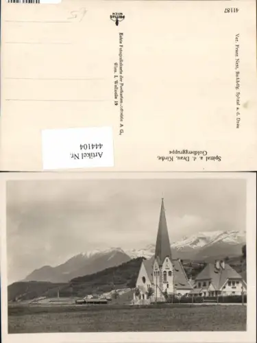 444104,Spittal an d. Drau Kirche m. Goldberggruppe Bergkulisse