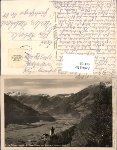 444105,Ruine Burg Falkenstein m. Blick auf Obervellach Totale Bergkulisse