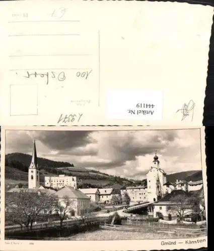 444119,Gmünd in Kärnten Teilansicht Brücke Kirchenturm Burg