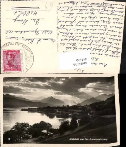 444120,Millstatt am See Teilansicht Sonnenuntergang