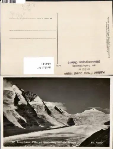 444141,Großglockner Pasterze Gletscher b. Heiligenblut m. Johannisberg Bergkulisse