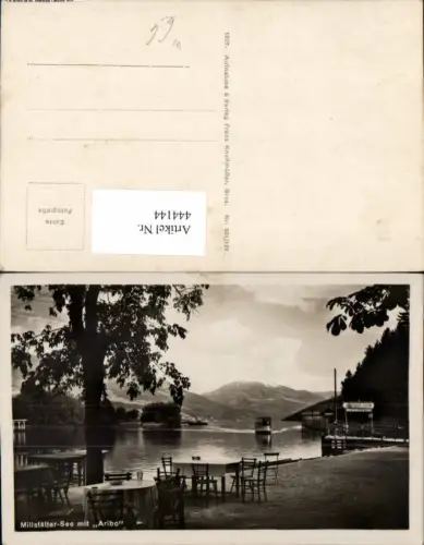 444144,Millstättersee See b. Millstatt m. Aribo Anlegestelle Boot Bergkulisse