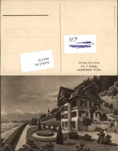 444170,Künstler AK Orell Füssli Millstatt am See Villa Annenheim Bergkulisse
