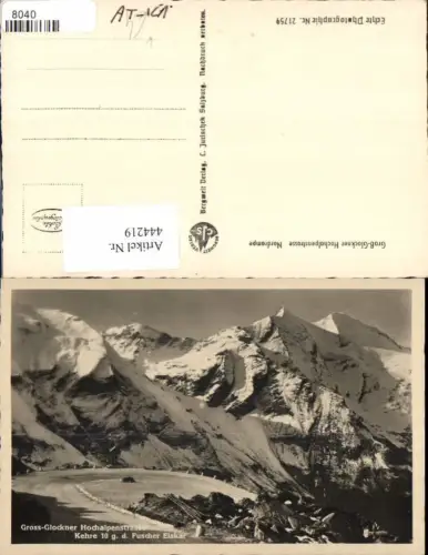 444219,Großglockner Hochalpenstraße b. Heiligenblut Kehre 10 Bergkulisse