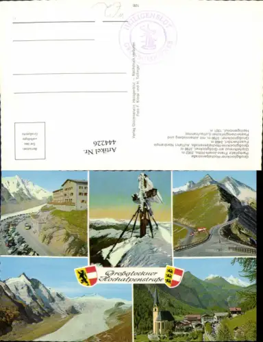 444226,Großglockner Hochalpenstraße b. Heiligenblut Totale Kreuz Mehrbildkarte