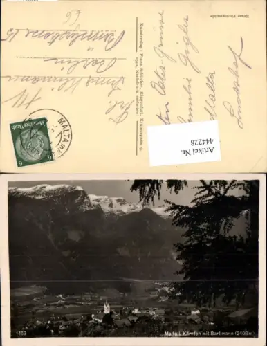 444228,Malta in Kärnten Totale m. Bartlmann Bergkulisse pub Franz Schilcher 1453