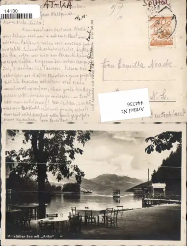 444236,Millstätter-See b. Millstatt m. Aribo Anlegestelle Boot Bergkulisse