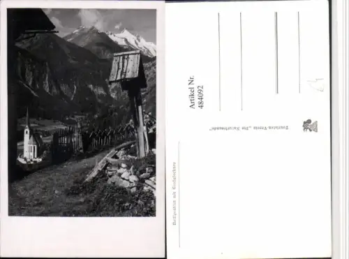 484092,Heiligenblut Kirche Wegkreuz m. Großglockner Bergkulisse