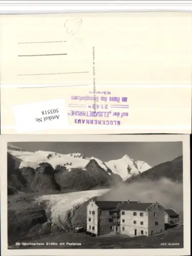 503518,Glocknerhaus Berghütte m. Pasterze b. Heiligenblut Bergkulisse