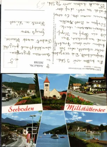 503588,Seeboden am Millstättersee Kirche Bank Boot Mehrbildkarte