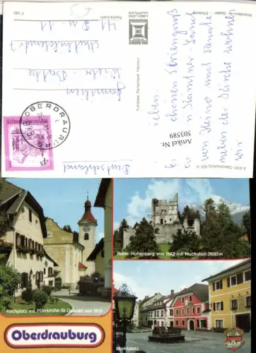 503589,Oberdrauburg Marktplatz Kirche Ruine Hohenberg Mehrbildkarte