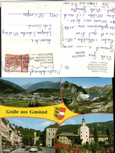 503590,Gmünd Totale Straßenansicht Stausee Damm Mehrbildkarte