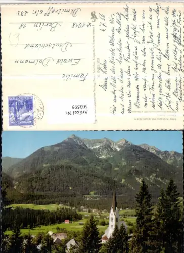 503595,Berg im Drautal Kirche m. Jauken Bergkulisse