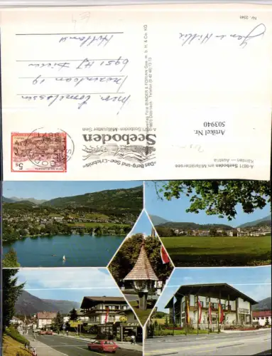 503940,Seeboden am Millstättersee Totale Bildstock Bank Mehrbildkarte